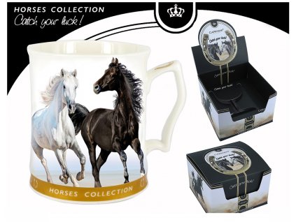 Carmani - Porcelánový hrnek koně v dárkové krabici - 480 ml