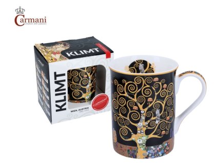 Carmani - Porcelánový hrnek hrnek Classic Klimt v dárkové krabičce - 420 ml