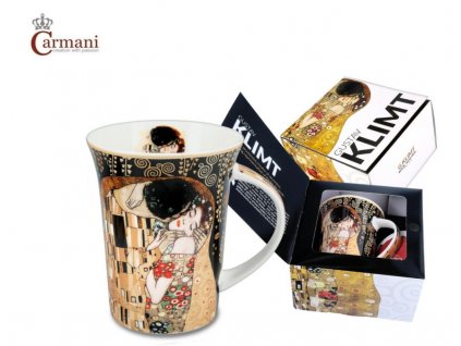 Porcelánový hrnek Gustav Klimt "Polibek" v dárkové krabičce - 350 ml