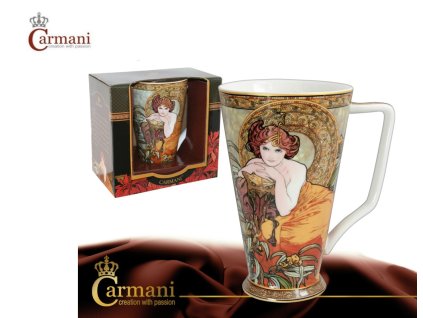 Porcelánový hrnek Kayak II Alfons Mucha v dárkové krabičce - 450 ml