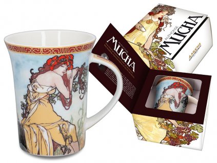 Carmani - Porcelánový hrnek Alfons Mucha "jaro" v dárkové krabičce - 400 ml