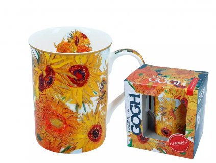 Carmani - Porcelánový hrnek  Van Gogh, Slunečnice v dárkové krabičce - 360 ml