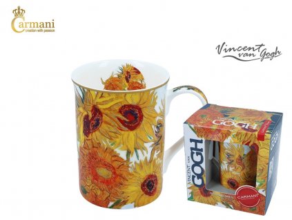 Carmani - Porcelánový hrnek Van Gogh "Slunečnice" v dárkové krabičce - 400 ml