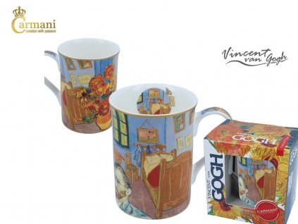 Carmani - Porcelánový hrnek Van Gogh "postel" v dárkové krabičce - 400 ml