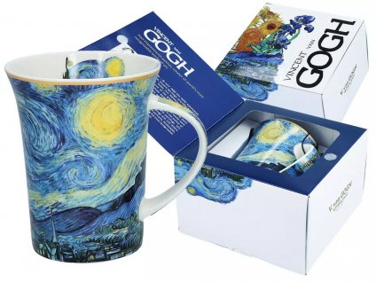 Carmani - Porcelánový hrnek Vincent Van Gogh, hvězdné nebe v dárkové krabičce - 350ml