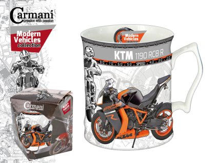 Carmani - Porcelánový hrníček "Motorka KTM" v dárkové krabičce - 560 ml