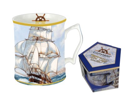 Carmani - Porcelánový hrníček "Loď" v dárkové krabičce - 440 ml