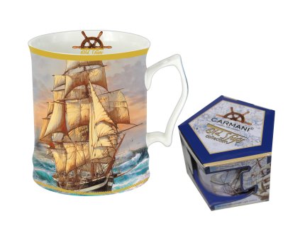 Carmani - Porcelánový hrníček "Loď II" v dárkové krabičce - 440 ml