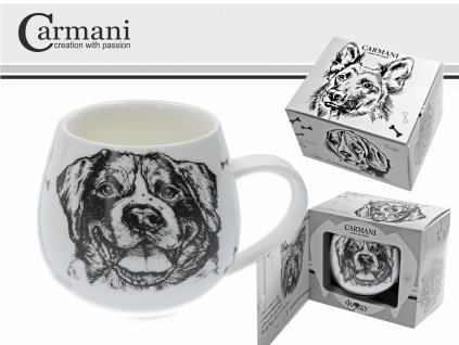 Carmani - Porcelánový hrníček "Pes Elvis" v dárkové krabičce - 320 ml