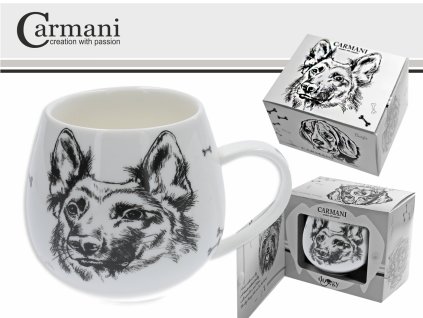 Carmani - Porcelánový hrníček "Pes Gustav" v dárkové krabičce - 320 ml