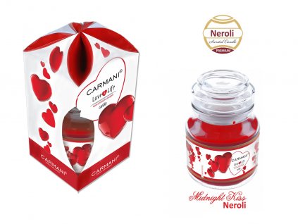Carmani - Vonná svíčka ve skle "Polibek o půlnoci - Neroli " - 335 g