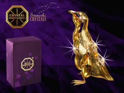 Swarovski - designová figurka "TUČŇÁK" s bílými krystaly Swarovski Elements v dárkové krabičce 8*5 cm