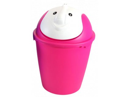 Dětský odpadkový koš SLON v růžové barvě - 6 l
