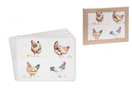 Leonardo - Korkové prostírání velké "Chickens" /29*22 cm/ - 4 ks