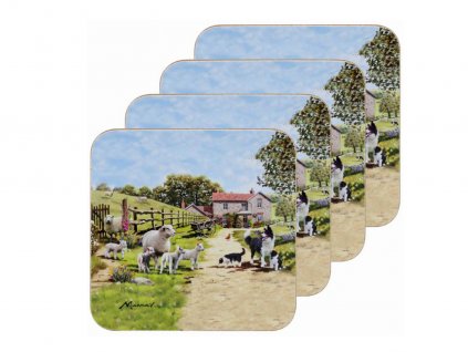 Leonardo - Korkové prostírání pod skleničky "Collie&seeip" /11*10 cm/- 4 ks
