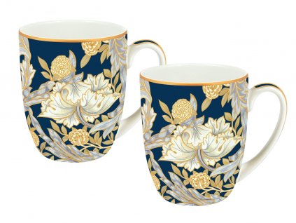 Carmani - Porcelánové hrnky WILLIAM MORRIS II v dárkové krabičce -2*450 ml