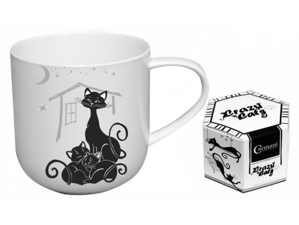 Carmani - Porcelánový hrníček "Kočka s koťaty" v dárkové krabičce - 500 ml