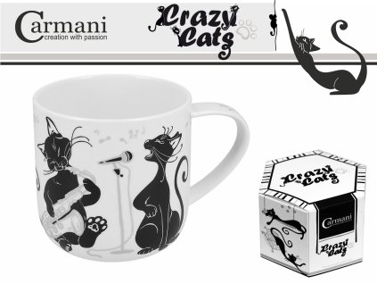 Carmani - Porcelánový hrníček "Zpívající kočky" v dárkové krabičce - 500 ml