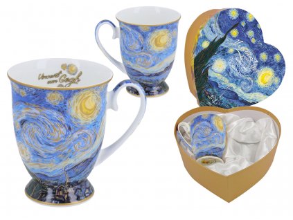 Carmani - Porcelánové hrnky na stopce v dárkové krabičce ve tvaru srdce I -2*400 ml