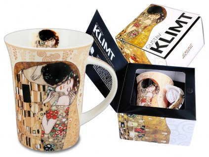Carmani - Porcelánový hrnek G. Klimt "Polibek" v dárkové krabičce - 350 ml