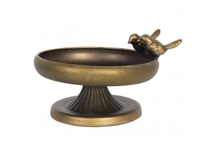 Clayre & Eef - Dekorativní kovová miska s ptáčky - 18*22*12 cm
