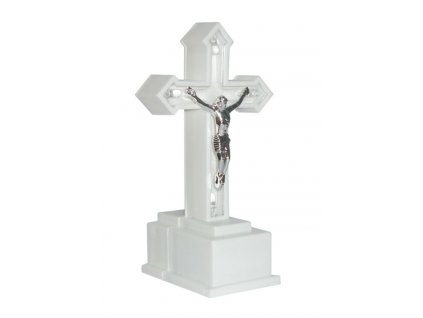 Ledový kříž s led osvětlením - 15 cm