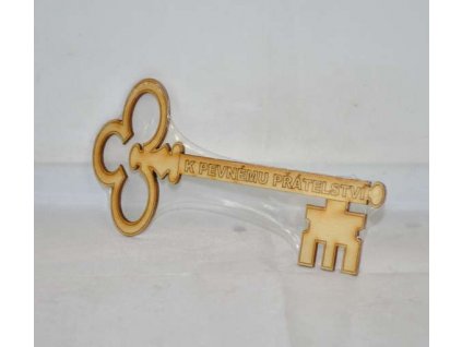 Klíč dřevěný dárkový s nápisem K pevnému přátelství - 15 cm