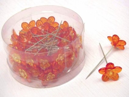 Špendlík kytka oranžový - 2*5 cm