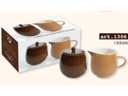 Easy Life - Porcelánová cukřenka a mléčenka "RAINDROP COFFEE" v krabičce
