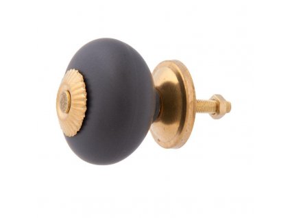 Clayre & Eef - Nábytková úchytka "černá se zlatým kováním