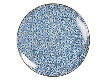 Clayre & Eef - Keramický talíř s jemným dekorem BLUE ORNAMENT