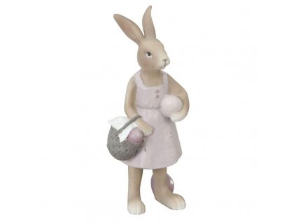 Clayre & Eef - Figurka zaječky s košíkem vajec - 6*5*14 cm