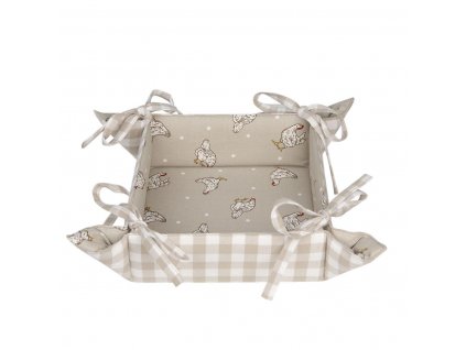 Clayre & Eef - Košík na pečivo LITTLE CHICKEN - 35*35*8 cm