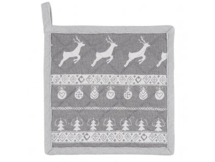 Clayre & Eef - Podložka pod hrnec nebo chňapka NORDIC GREY - 20*20 cm