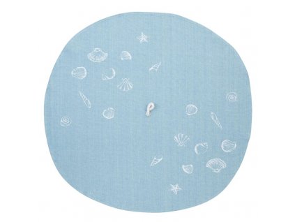kruhova uterka sea shells blue Ø 80 cm