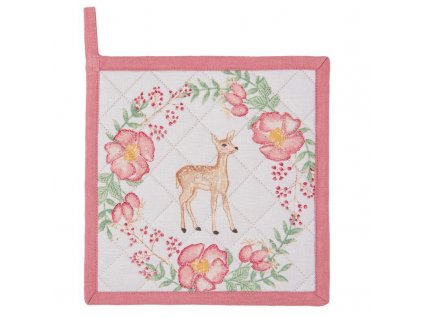 Clayre & Eef - Podložka pod hrnec nebo chňapka SWEET DEER - 20*20 cm