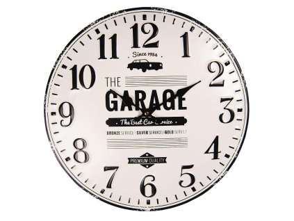 Clayre & Eef - Nástěnné hodiny GARAGE - Ø 40 cm / 1*AA