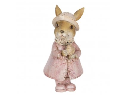 Clayre & Eef - Figurka zaječky s kachničkou na procházce - 8*6*13 cm