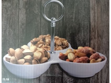 G. Wurm - Porcelánová servírovací sada z bílého porcelánu - 3 přihrádky