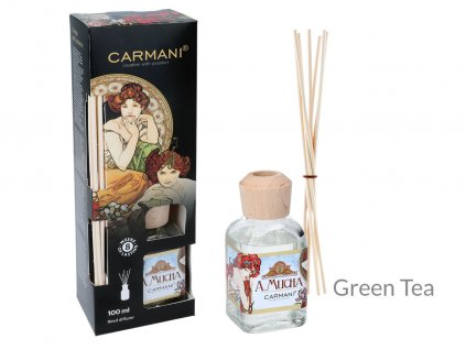 Carmani - Designový difuzér A. Mucha Green Tea- 100 ml