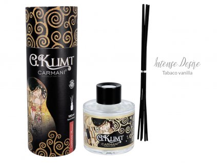 Carmani - Designový difuzér G. Klimt "Tabaco Vanilla" - Intense Desire v dárkovém tubusu - 100 ml