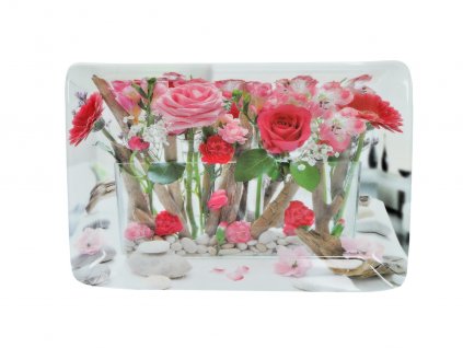 Hanipol - Melaminový tác "Ambiente Pink Scatter" - 22*16 cm
