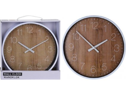 Nástěnné hodiny v imitaci dřeva - 25 cm