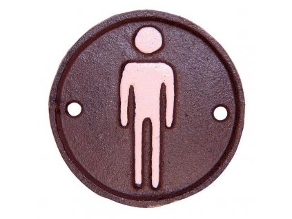 Clayre & Eef - Litinová cedulka k označení WC pro pány - Ø 8 cm