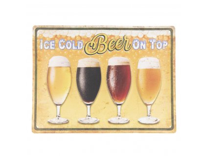 Clayre & Eef - Plechová cedule ICE GOLD BEER - 40*30 cm