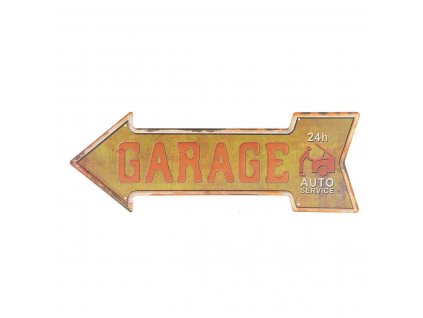 Clayre & Eef - Plechová cedule GARAGE AUTO SERVICE - 46*15 cm