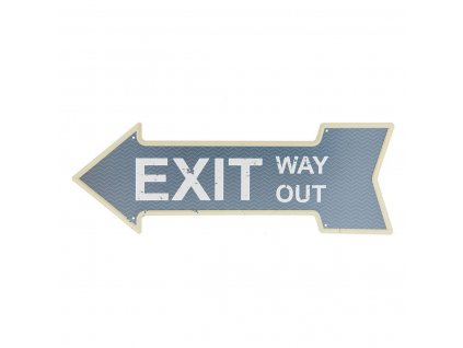 Clayre & Eef - Plechová cedule EXIT WAY OUT - 46*15 cm