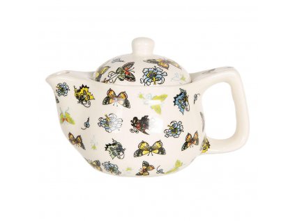 Clayre & Eef - Keramická konvička na čaj BUTTERFLIES SMALL