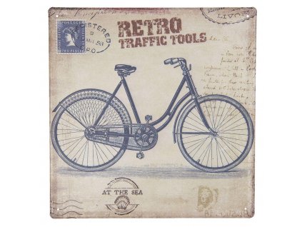 Clayre & Eef - Plechová cedule RETRO TRAFIC TOOLS - 30*30 cm