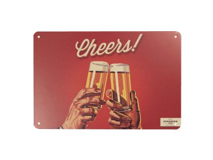 Clayre & Eef - Plechová cedule CHEERS - 30*20 cm
